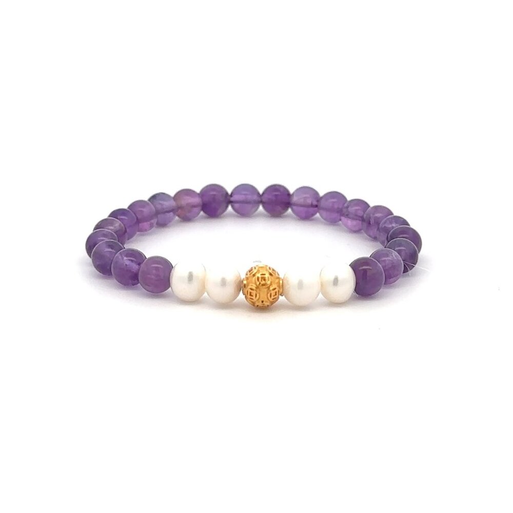 18K Gold Money Coin Ball Gemstones Birthstones Pearl Amethyst 5-6mm